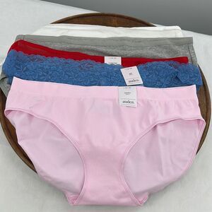 Auden Deal Worthy Underwear Wm Large (12-14) Variety 5 Pairs Bikini Granny Lace